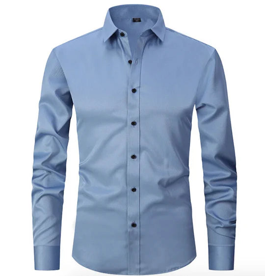 AetherWear - Non-Iron Elastisch Shirt met Lange Mouw