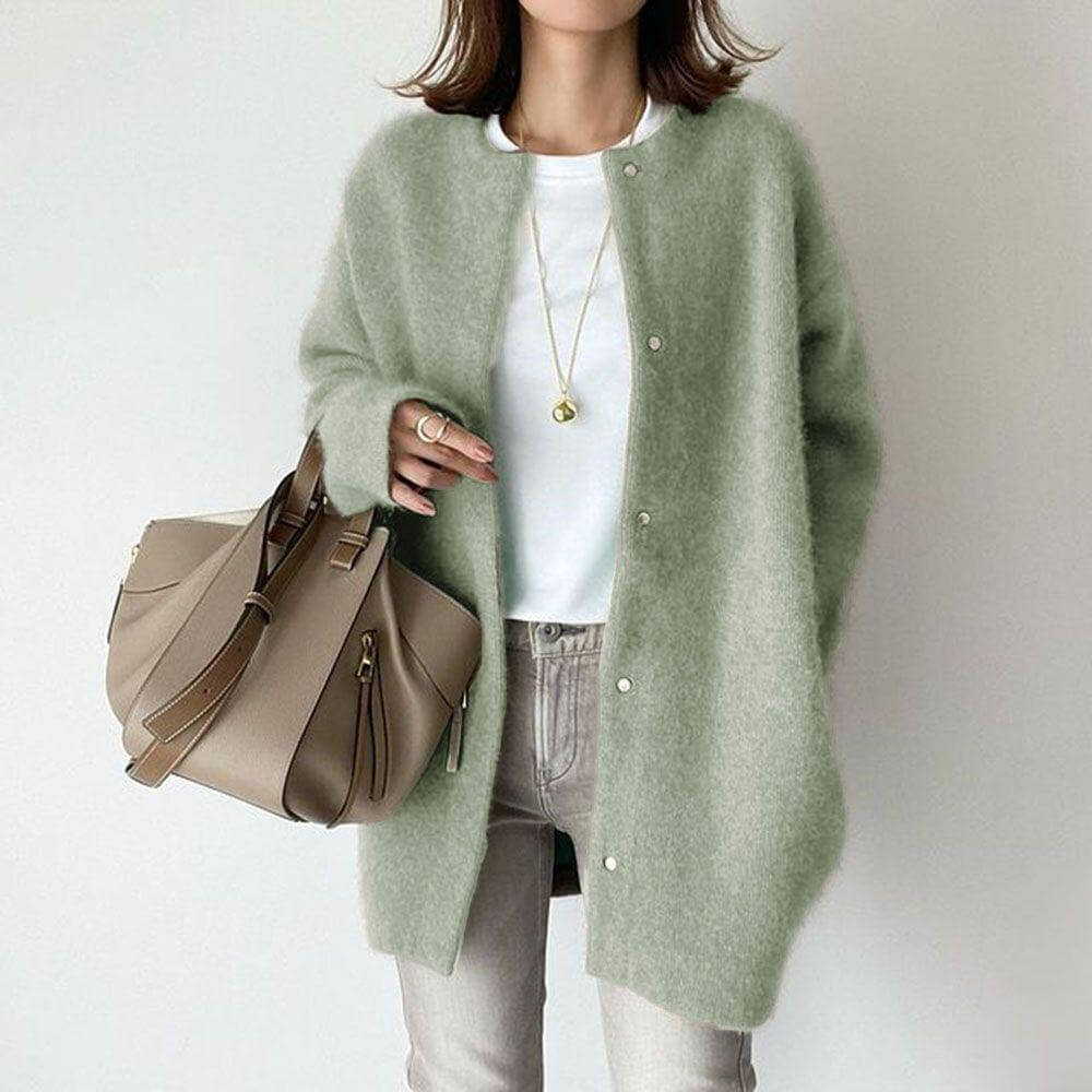 Dames Lange Warme Gebreide Cardigan | Coupe Ample
