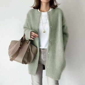 Dames Lange Warme Gebreide Cardigan | Coupe Ample