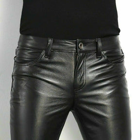 Max - Heren Slim-Fit Leren Broek