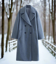 Dames Oversized Warme Lange Overjas | met Reverkraag