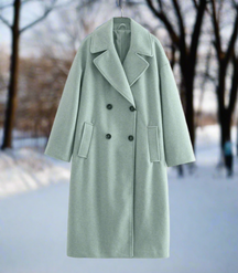 Dames Oversized Warme Lange Overjas | met Reverkraag