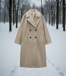 Dames Oversized Warme Lange Overjas | met Reverkraag