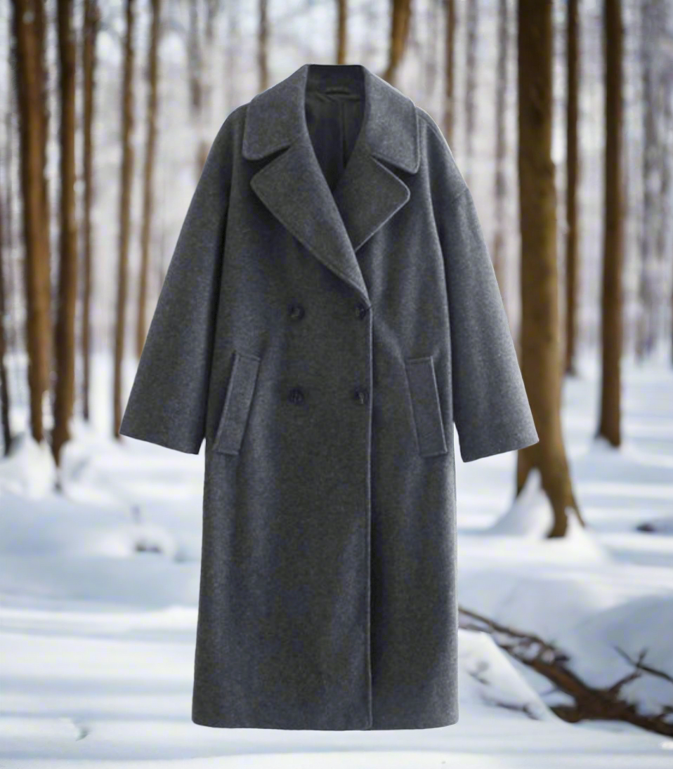 Dames Oversized Warme Lange Overjas | met Reverkraag