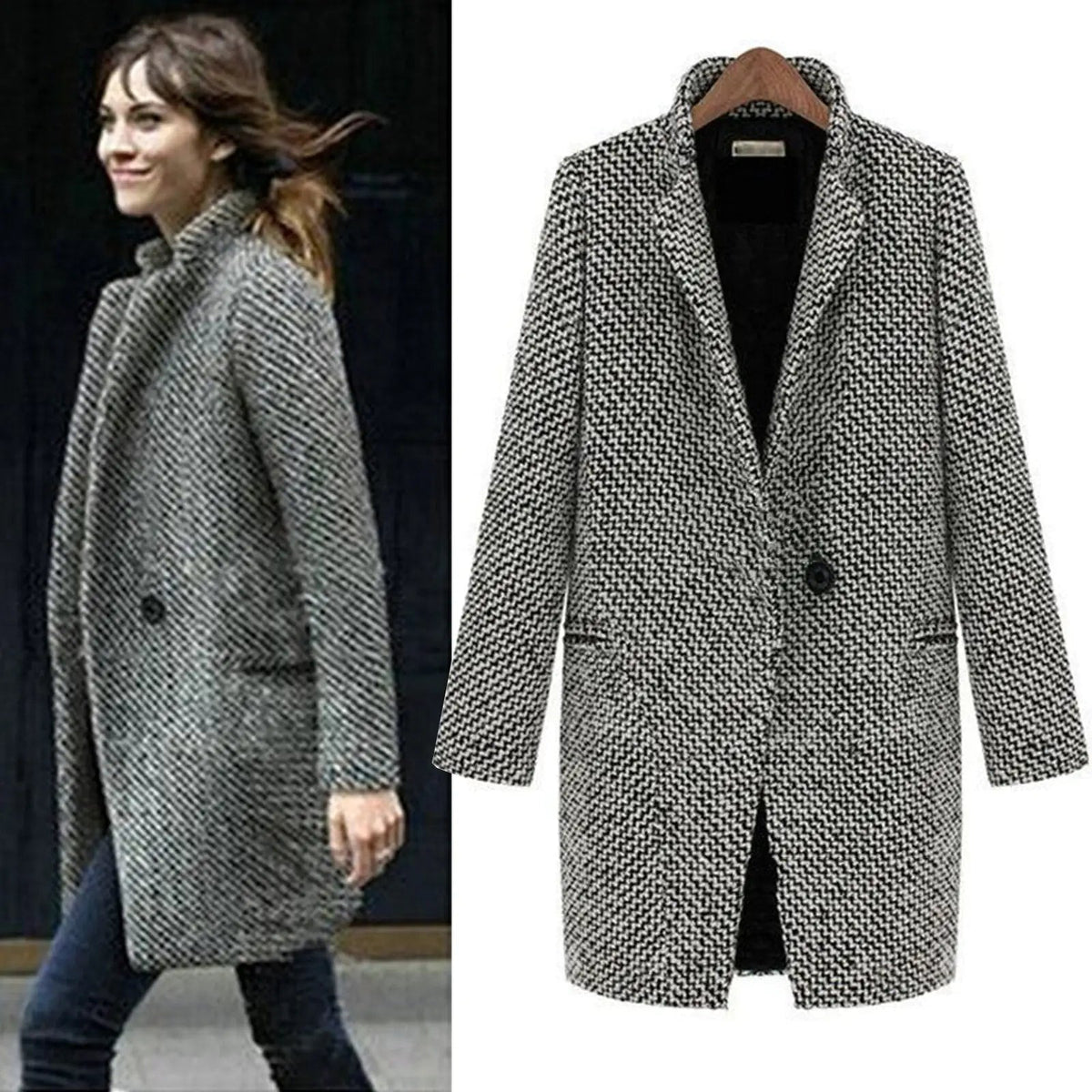 Lang gebreid jasje voor dames | Warm
