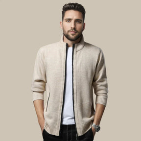 Heren Gebreid Wintervest met Rits | Warme & Casual Sweaterjas