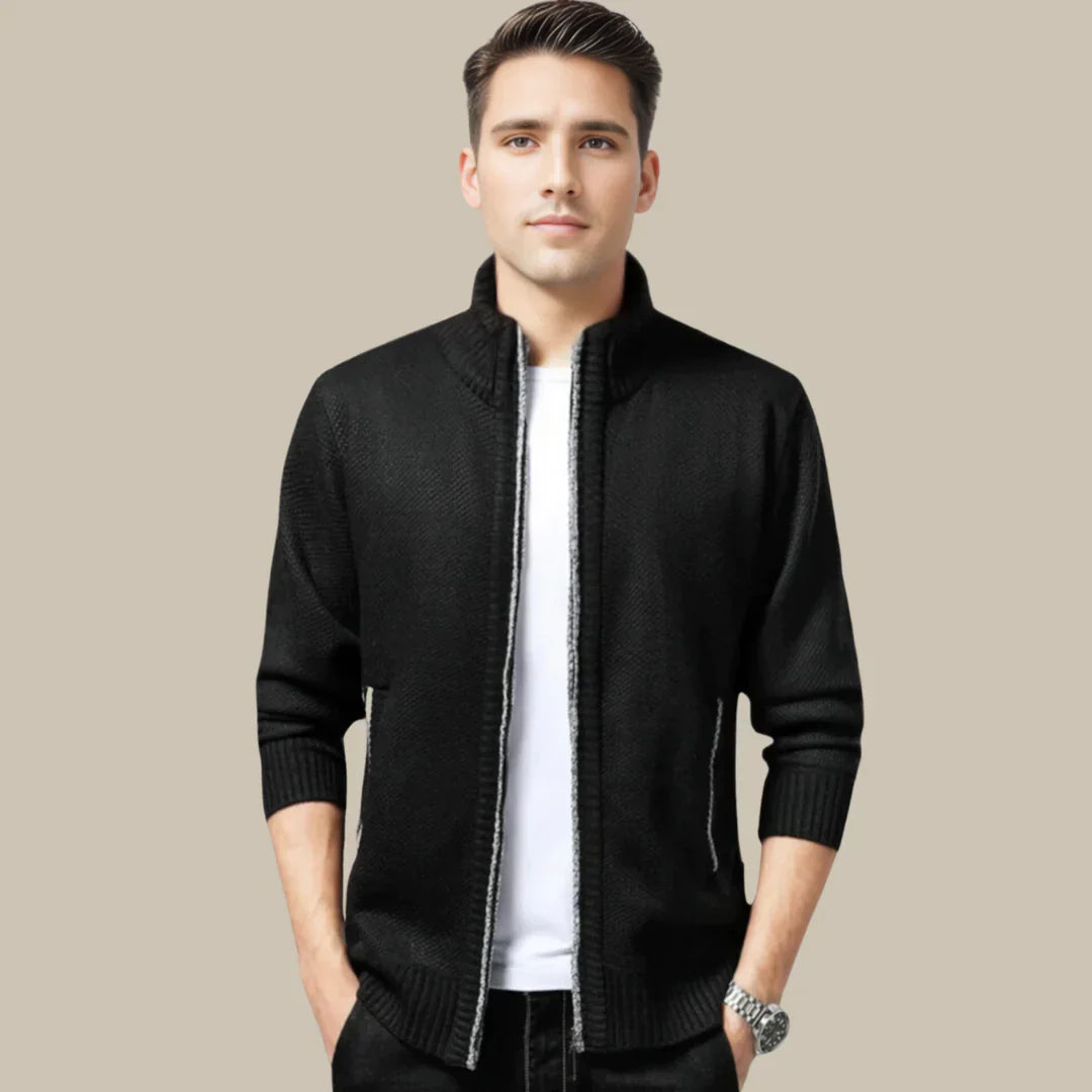 Heren Gebreid Wintervest met Rits | Warme & Casual Sweaterjas