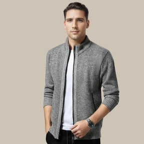 Heren Gebreid Wintervest met Rits | Warme & Casual Sweaterjas