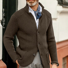 Heren Elegante Gebreide Blazer Vest met Knopen | Sweaterjas