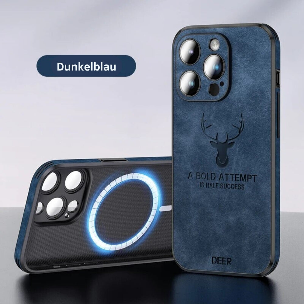 Deer - Luxe Leren iPhone Hoesje met Stijlvol Design en Schokbestendige Bescherming