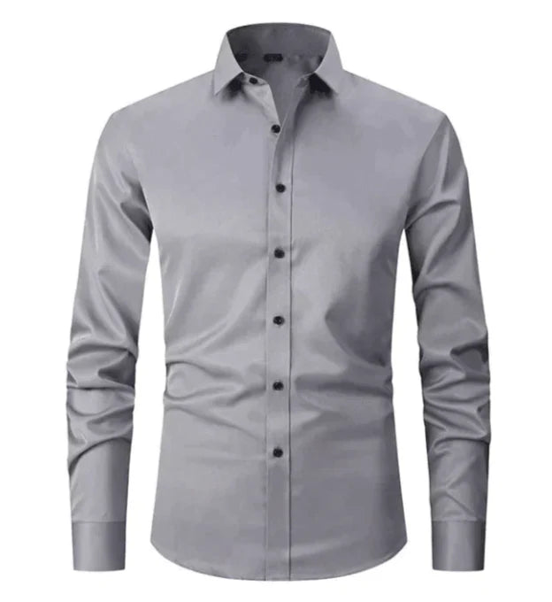 AetherWear - Non-Iron Elastisch Shirt met Lange Mouw