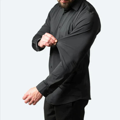 AetherWear - Non-Iron Elastisch Shirt met Lange Mouw