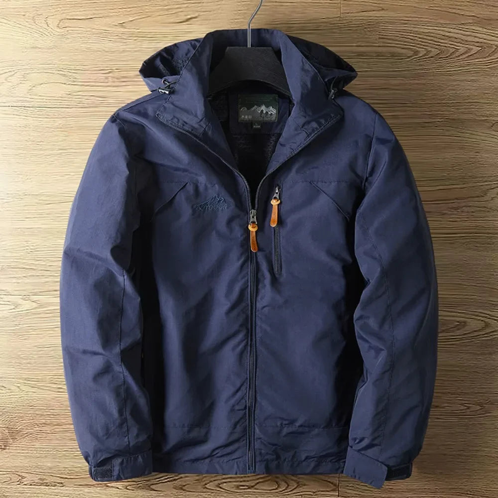 Heren Waterdichte Outdoor Jas | Met Capuchon Rits en Normale pasvorm