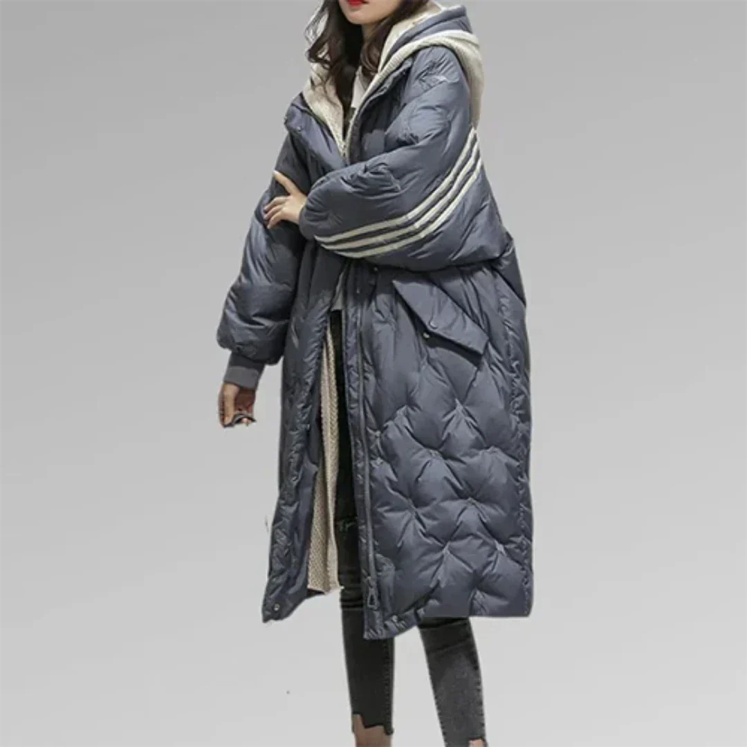 Dames Extra Lange Gewatteerde Oversized Puffer Jas | Warme Winterjas met Capuchon