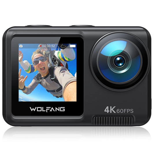 WolfCam - 4K Actiecamera met 60FPS en Dubbel LCD-scherm