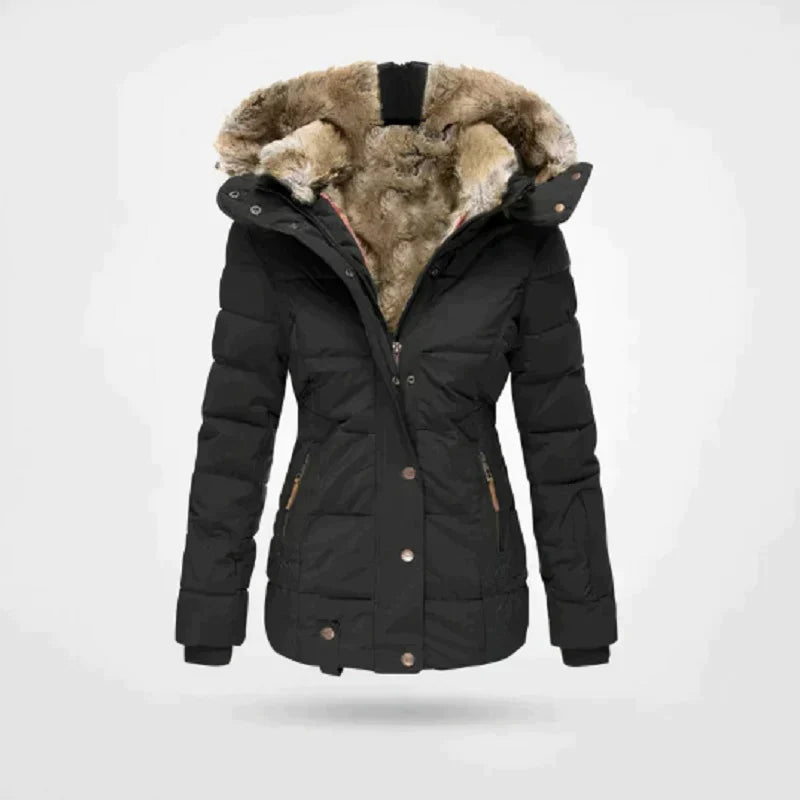 Dames Warme Puffer Jas Dikke Winterjas | met Capuchon en Bontvoering