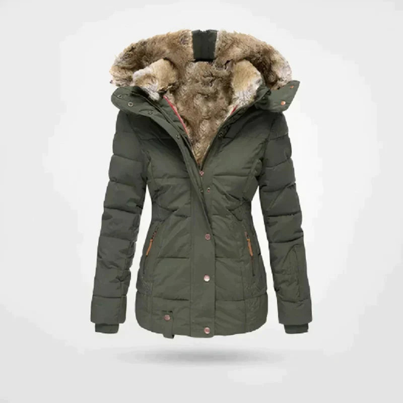 Dames Warme Puffer Jas Dikke Winterjas | met Capuchon en Bontvoering