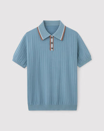 Tom - Stijlvolle Gebreide Polo met Klassieke Knoopsluiting