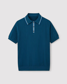 Tom - Stijlvolle Gebreide Polo met Klassieke Knoopsluiting