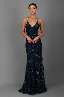 Scarlett – Lange Getailleerde Paillettenjurk, Elegant en Glamoureus