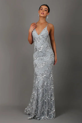 Scarlett – Lange Getailleerde Paillettenjurk, Elegant en Glamoureus