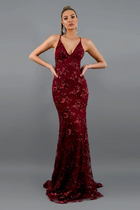 Scarlett – Lange Getailleerde Paillettenjurk, Elegant en Glamoureus