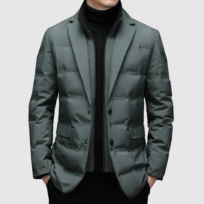 ThermoBlazer - Luxe Jas met Gewatteerde Bescherming & Slim Fit