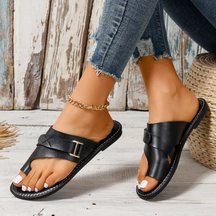 Aria- Comfortabele Leren Slippers met Verstelbare Band
