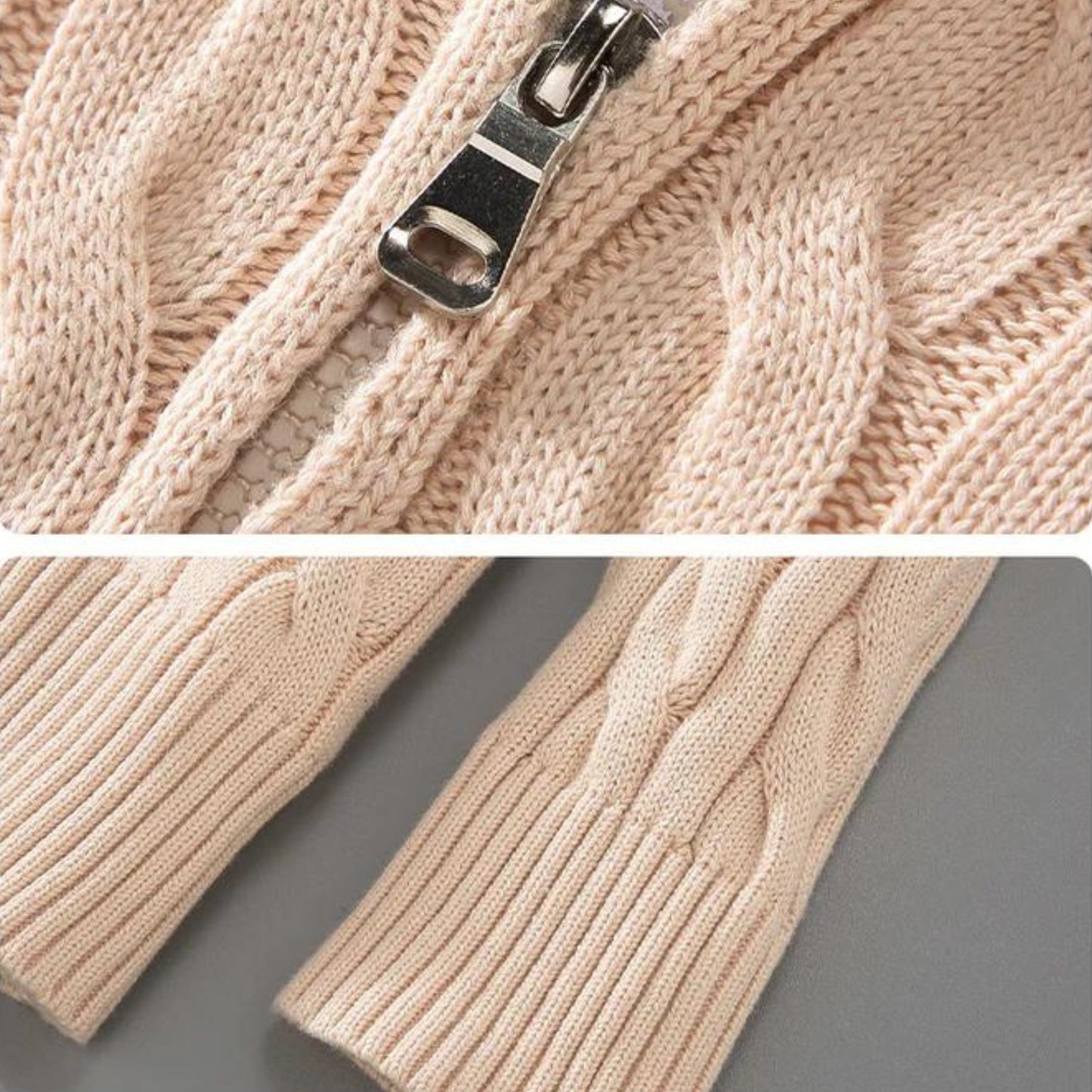 CableKnit - Comfortabele Trui met Halve Rits en Klassiek Gebreid Design