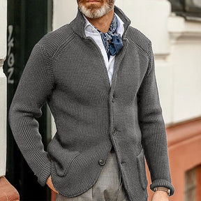 Heren Elegante Gebreide Blazer Vest met Knopen | Sweaterjas