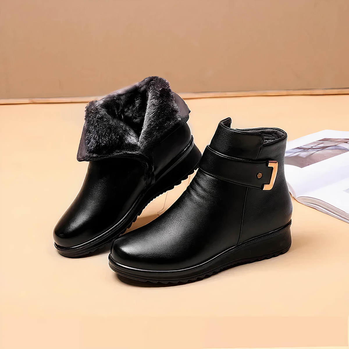 Dames Warme Enkellaarsjes met Bontvoering | Comfortabele Winterschoenen