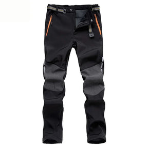 Heren Waterdichte Outdoor Broek | Gevoerde Tweekleurige Wandelbroek met Ritszakken