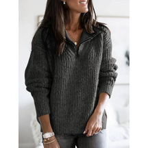 Dames Warme Gebreide Half Zip Trui | Comfortabele Winterpullover