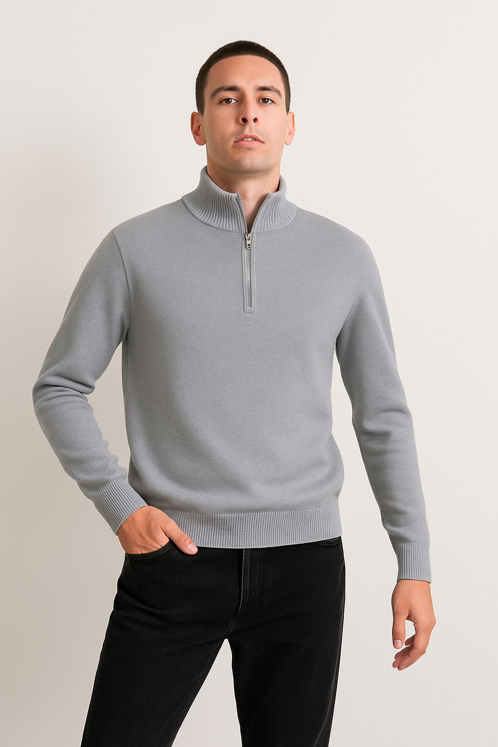 Heren Moderne Half Zip Trui | Stijlvolle Pullover