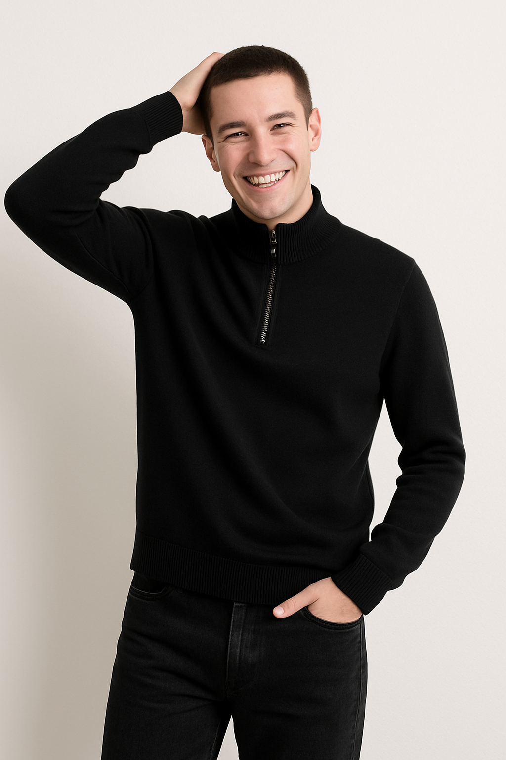 Heren Moderne Half Zip Trui | Stijlvolle Pullover