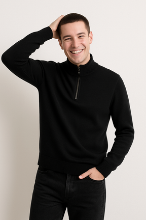 Heren Moderne Half Zip Trui | Stijlvolle Pullover
