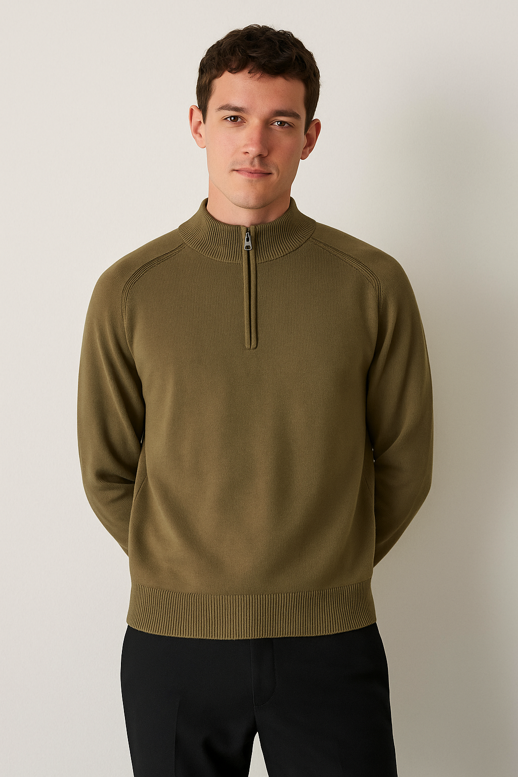Heren Moderne Half Zip Trui | Stijlvolle Pullover