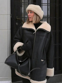 Dames Zwarte Winterjas | Stijlvol & Warm