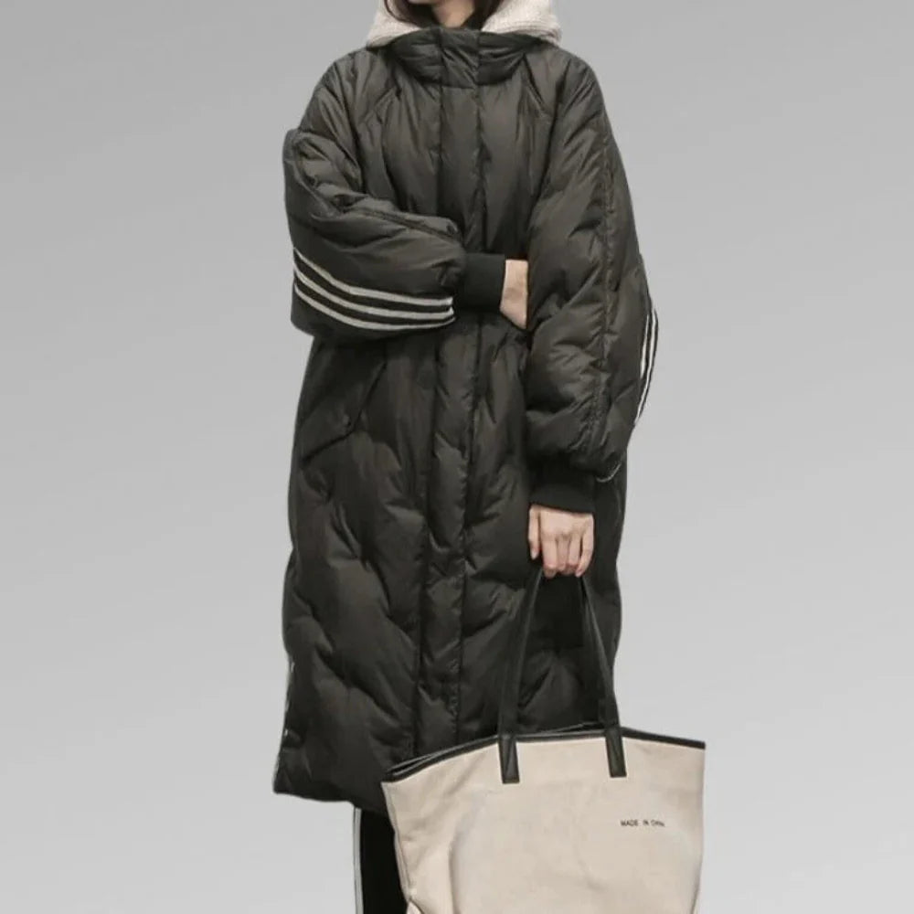 Dames Extra Lange Gewatteerde Oversized Puffer Jas | Warme Winterjas met Capuchon