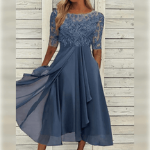 Sophie - Dames Chiffon Jurk met Kant en Elegante Details