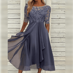 Sophie - Dames Chiffon Jurk met Kant en Elegante Details