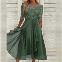 Sophie - Dames Chiffon Jurk met Kant en Elegante Details