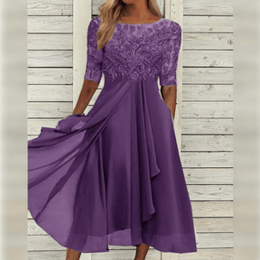 Sophie - Dames Chiffon Jurk met Kant en Elegante Details