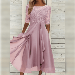 Sophie - Dames Chiffon Jurk met Kant en Elegante Details