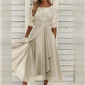Sophie - Dames Chiffon Jurk met Kant en Elegante Details