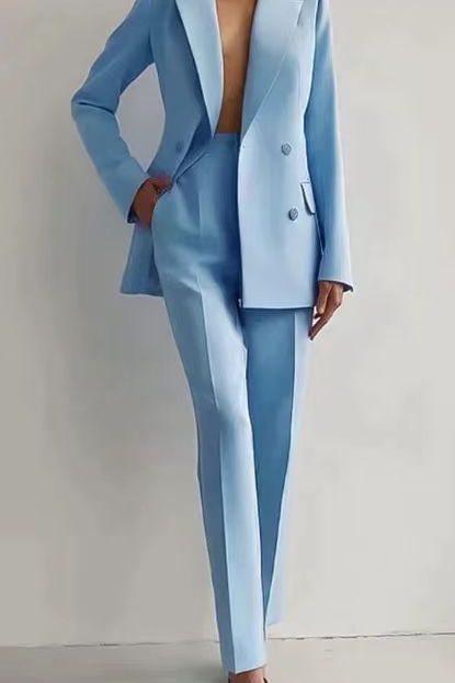 Dames Double-Breasted Blazer en Broek Set | Formele Pak