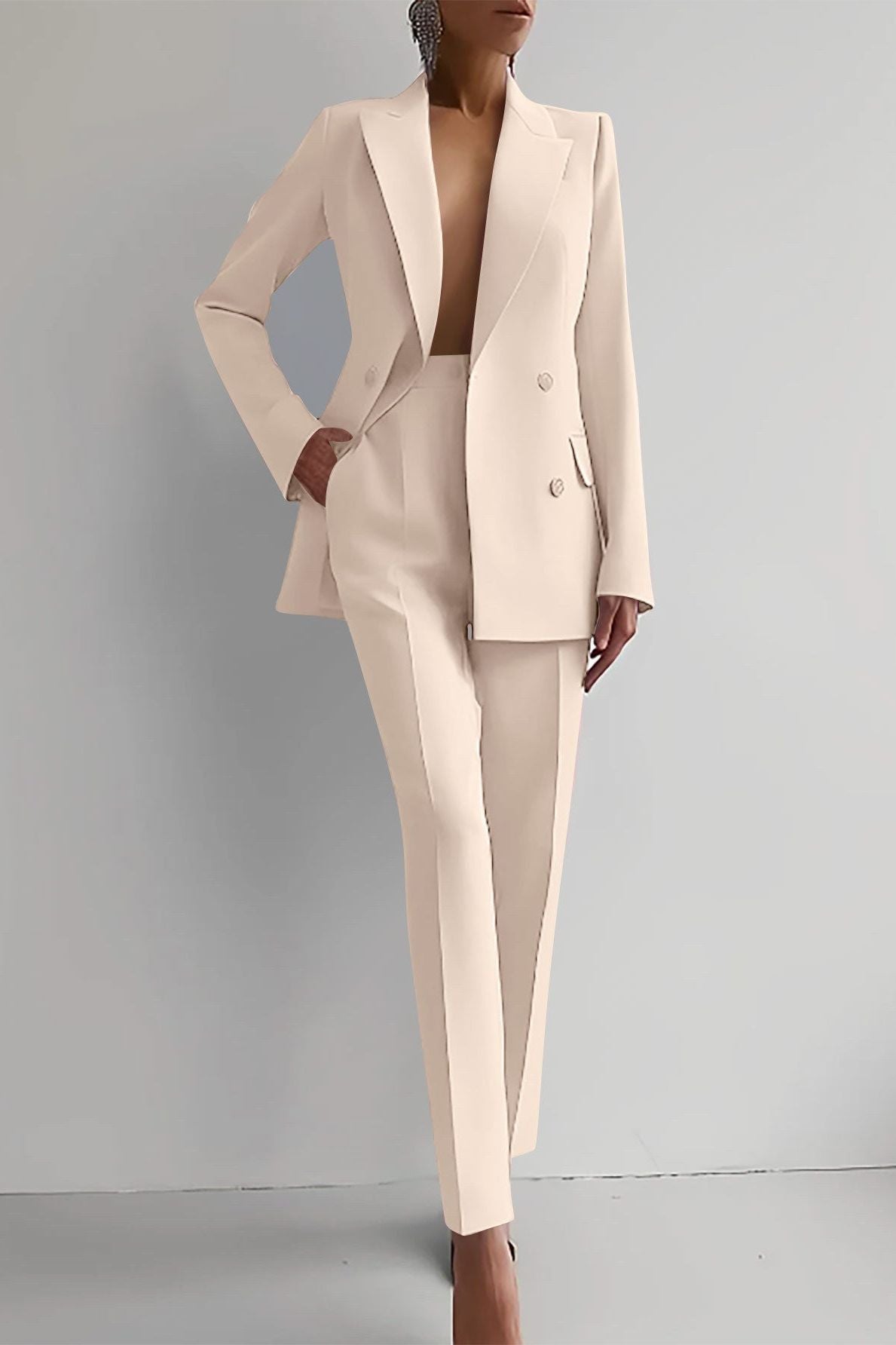 Dames Double-Breasted Blazer en Broek Set | Formele Pak