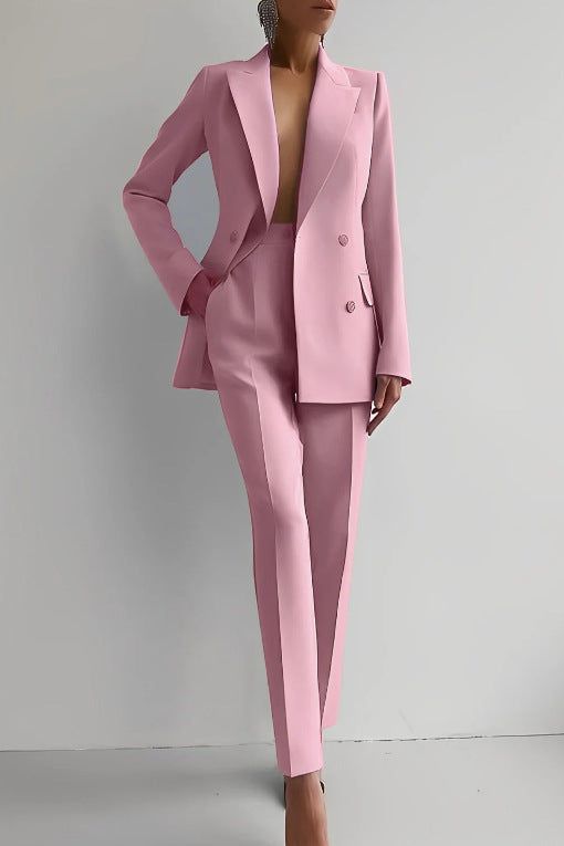 Dames Double-Breasted Blazer en Broek Set | Formele Pak