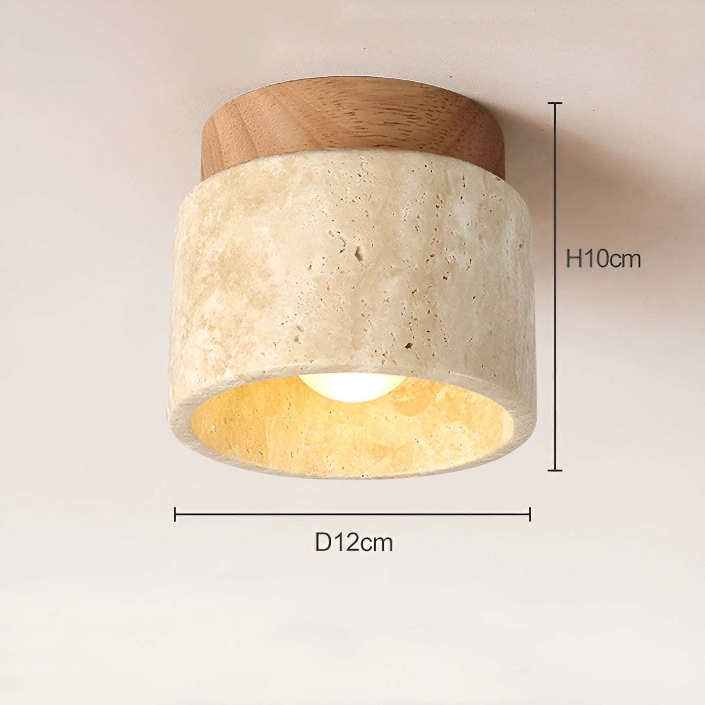 SerenityStone - Geel Marmer Wabi Sabi Japanse Plafondlamp