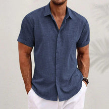 Alain - Heren Linnen Korte Mouwen Casual Shirt